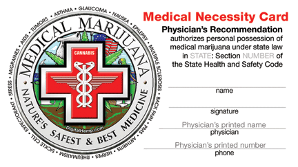 custom medical marijuana necessity card