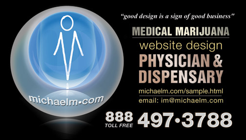 medical marijuana website design card